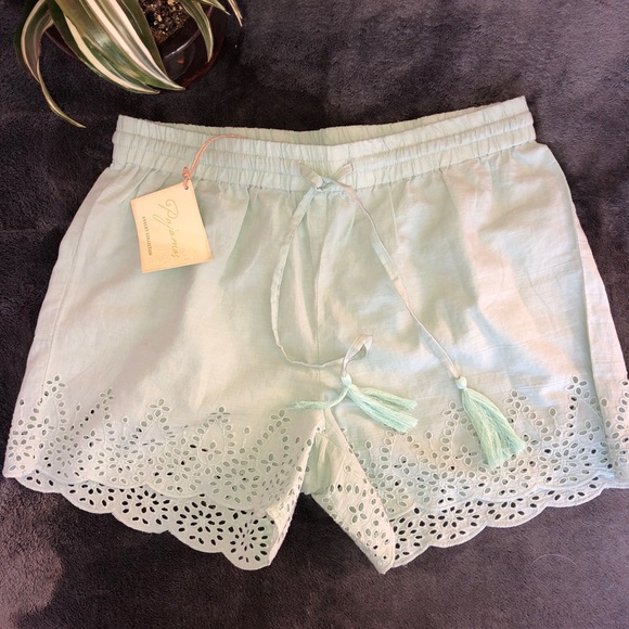 Cost Plus World Market Other - NWT Teal Shorts, eyelet details, stretch waist